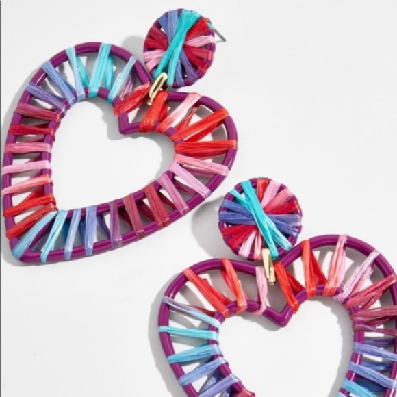 BaubleBar Regina Raffia Heart Earrings - Picture 6 of 6
